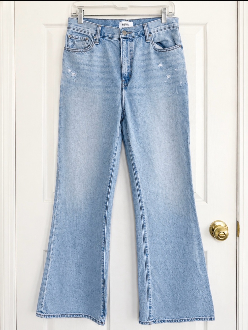 Pistola Stevie Ruthless High Rise Distressed Flare Jeans Size 28